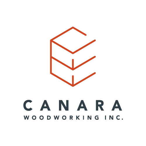 A logo for a company called canara woodworking inc.