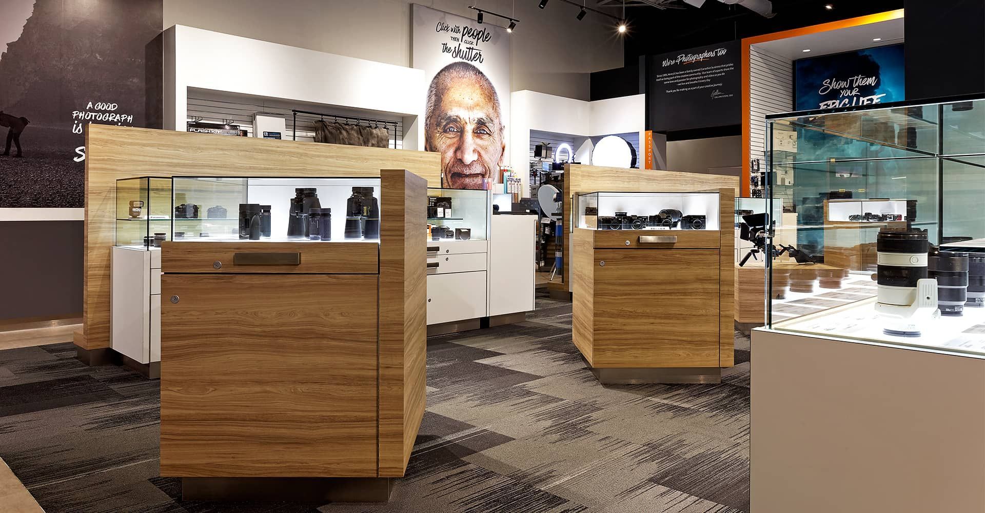 A store filled with lots of cameras and lenses.