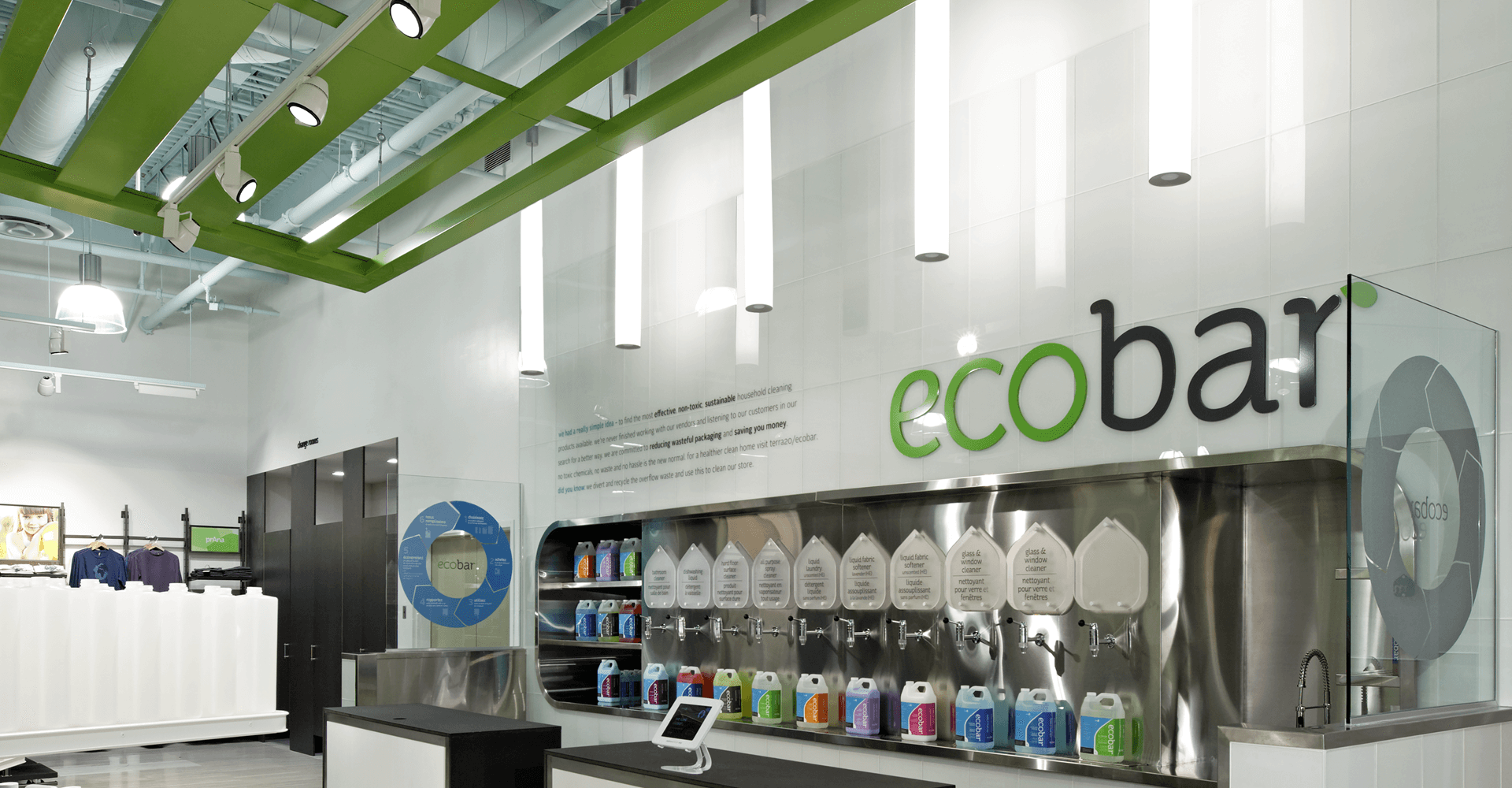 A restaurant with a sign that says ecobar on it