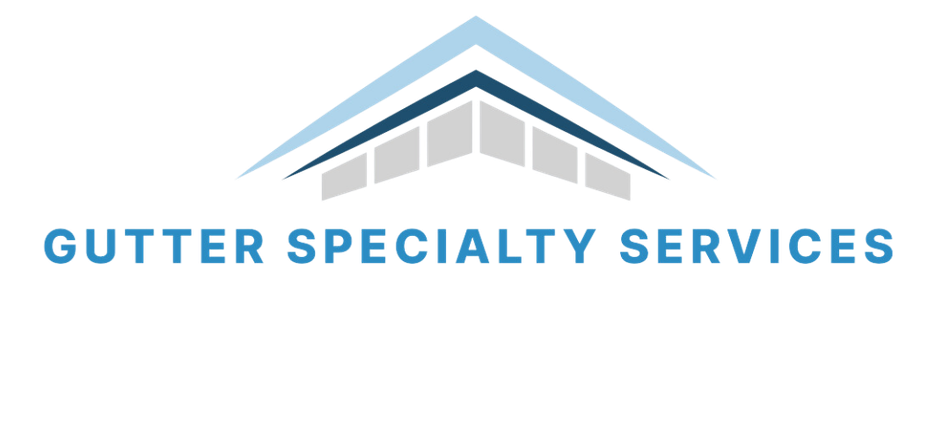 The logo for gutter specialty services shows a roof with a triangle on it.
