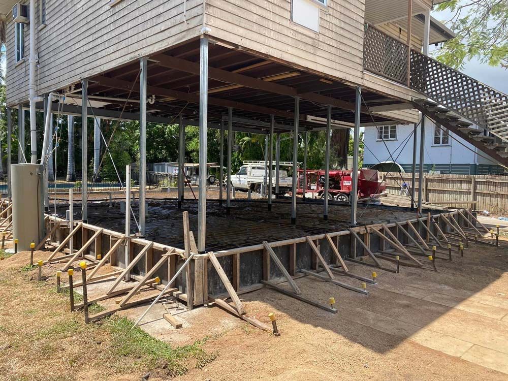 House Raising in Progress — House Lifting Services in Garbutt, QLD