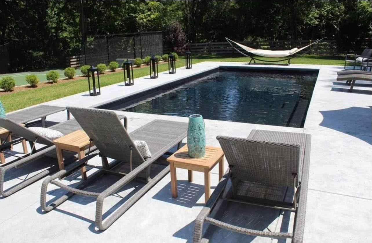Relaxing outdoor living space pool design by Prestigious Pools in Placer County California.