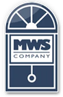 A sticker of a window with the words mws company on it.