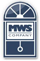 A sticker of a window with the words mws company on it.