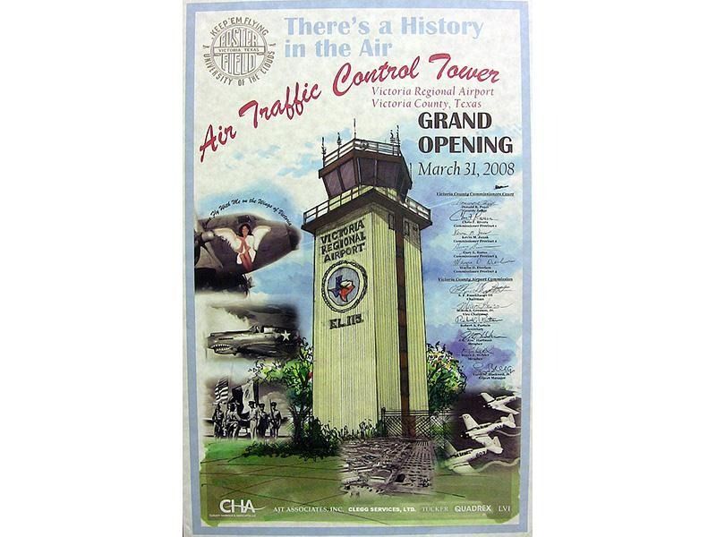 A poster for the grand opening of the air traffic control tower