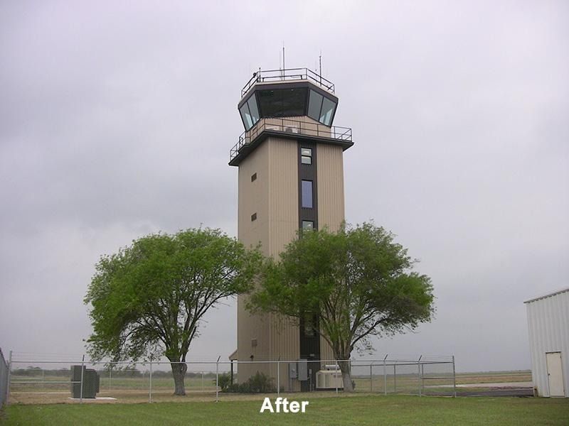 A picture of a tower with the words after below it