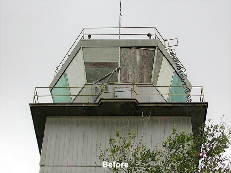 A before picture of a building with a balcony