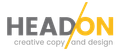 A logo for headon creative copy and design