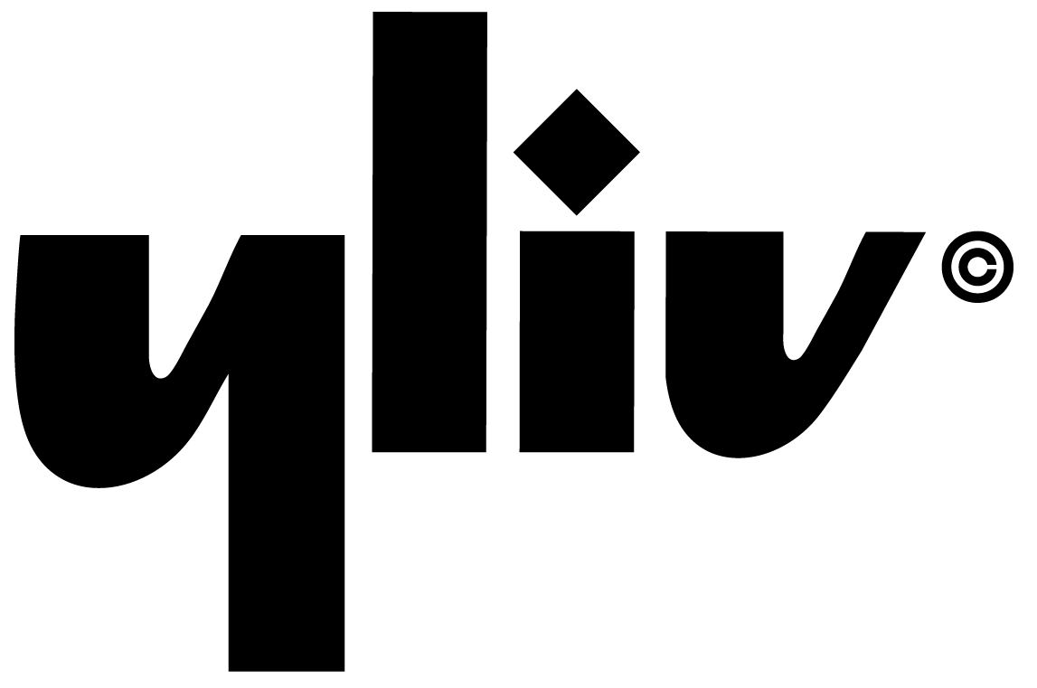A black and white logo for yliv on a white background.