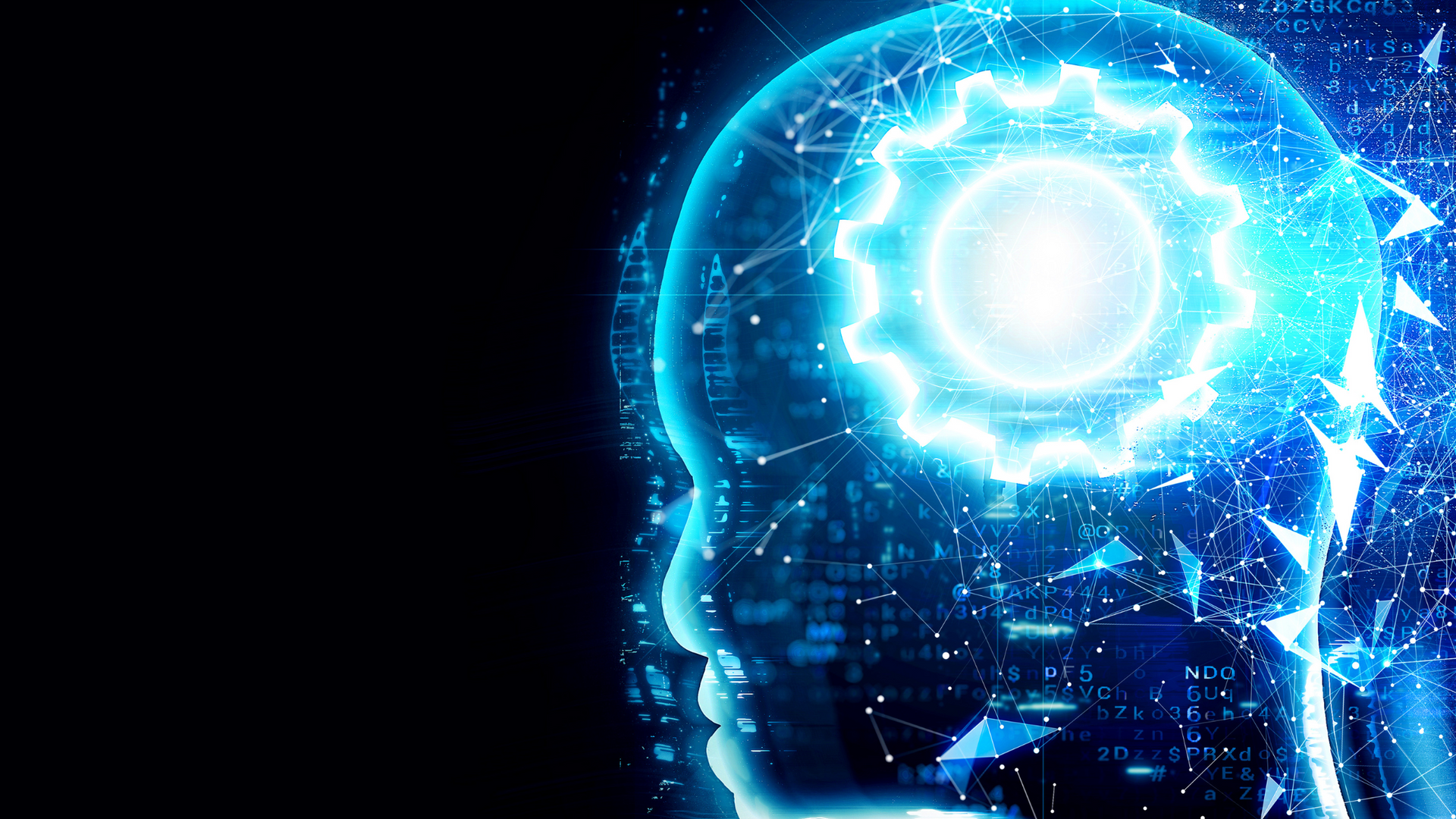 Human mind enhanced by AI technology, illustrating the power of AI in modern digital marketing.
