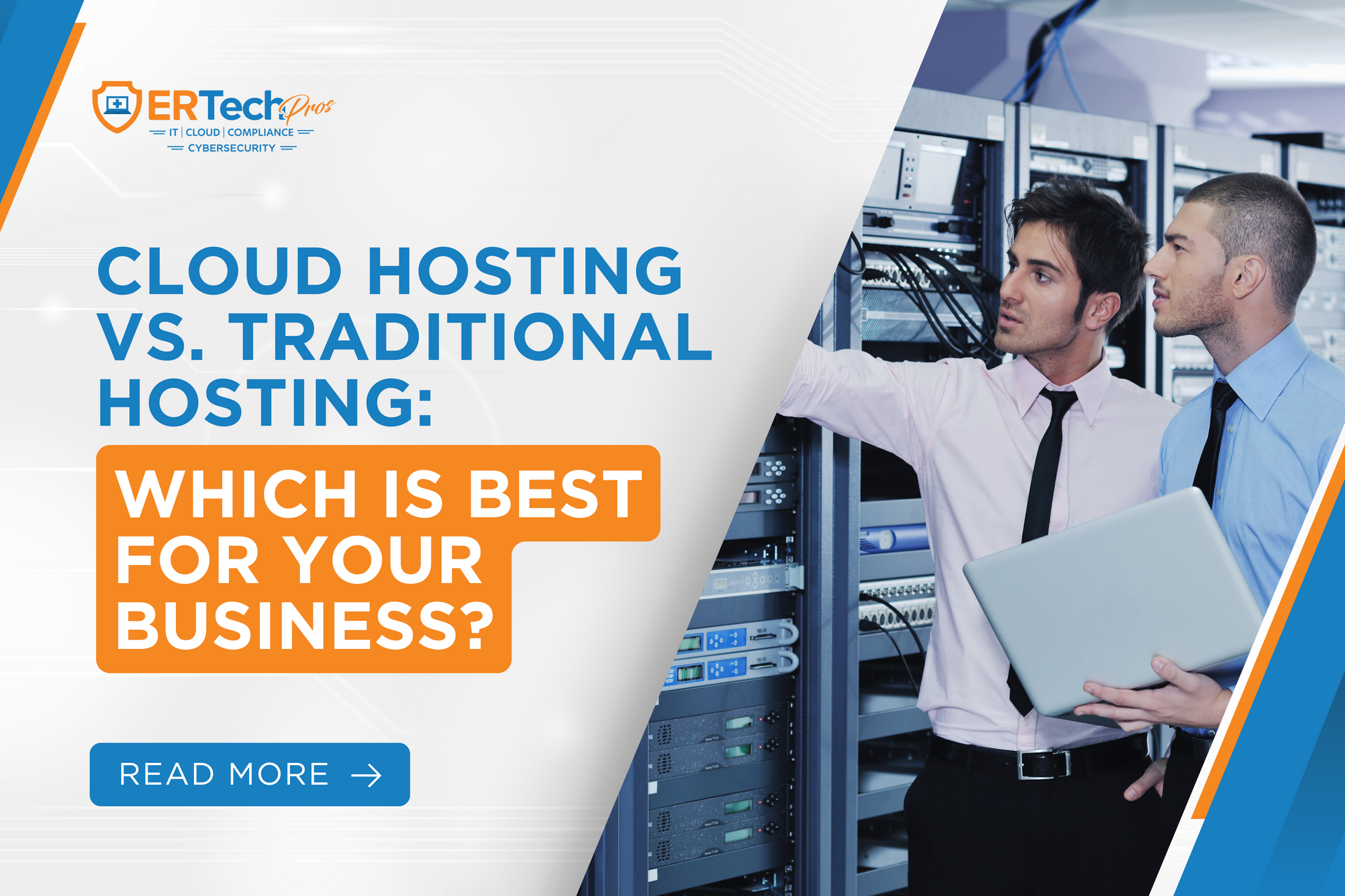 IT experts check their server room to see if they need cloud hosting platforms for their business.