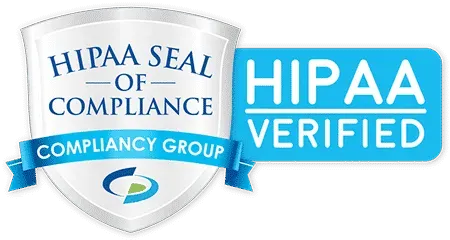 The logo for the hipaa seal of compliance compliance group.