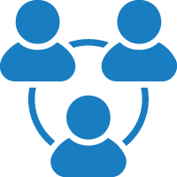 A group of people are connected to each other in a circle.