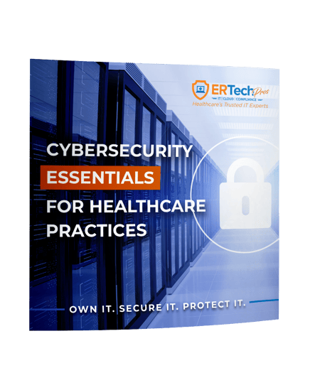A book titled cybersecurity essentials for healthcare practices