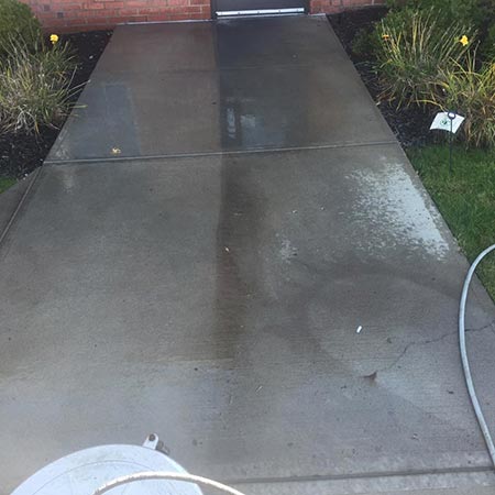 Washing the entryway of house — Power Washing Services in New Galilee, PA