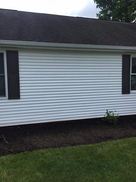 After washed of white wooden wall — Power Washing Services in New Galilee, PA