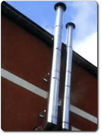 due canne fumarie in alluminio