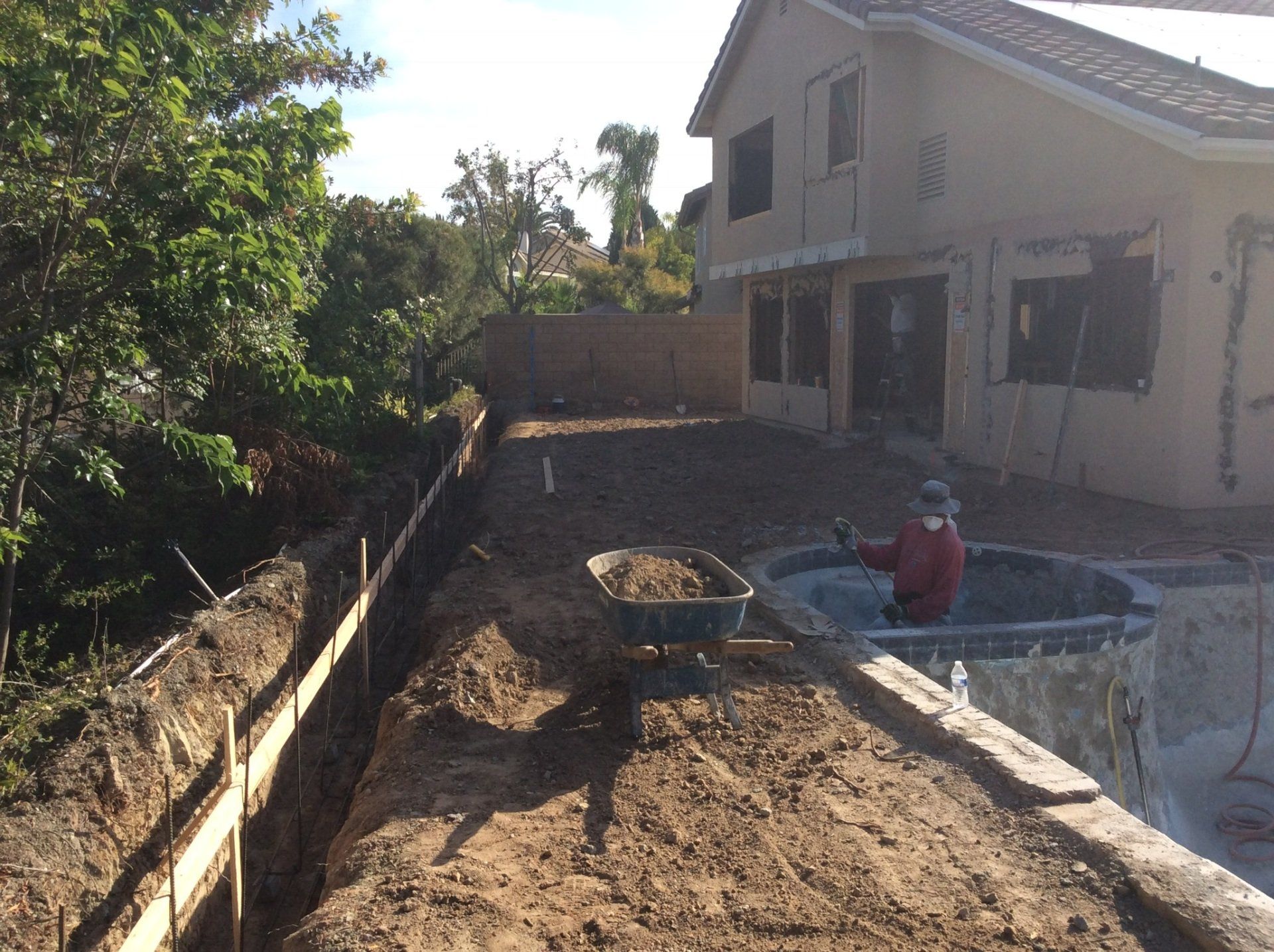 New pool construction at work