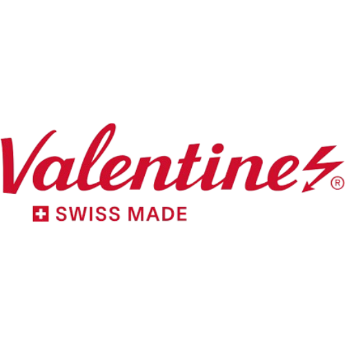 Logo de la Saint-Valentin fabriqué en Suisse sur fond blanc