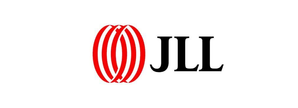 Le logo jll est rouge et noir sur fond blanc.