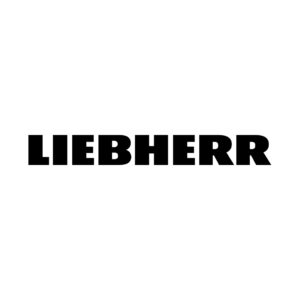 Le logo liebherr est noir et blanc sur fond blanc.