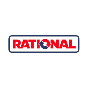 Le logo rationnel est rouge et bleu sur fond blanc.