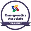 A purple circle with the words `` emergenetics associate certified '' on it.