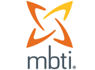 A logo for mbti with an orange and yellow star