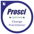 A logo for prosci certified change practitioner