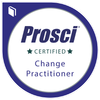 A logo for prosci certified change practitioner