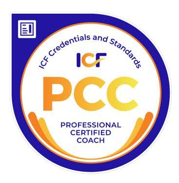 A logo for icf credentials and standards pcc professional certified coach