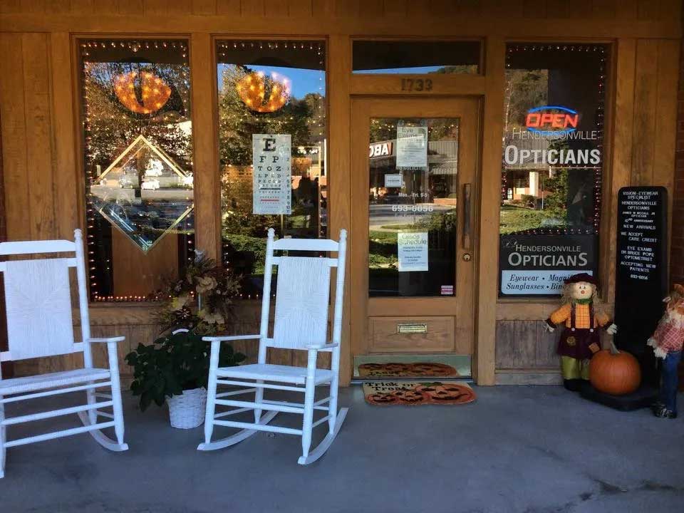 White Chair In Front Of The Eye Glasses Store — Hendersonville, NC — Hendersonville Opticians