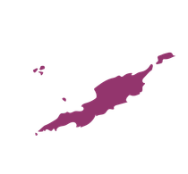 Map of the British Virgin Islands in purple, isolated on a white background.