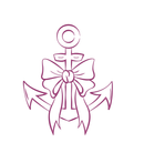 Purple anchor with a bow.