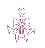Purple anchor with a bow.