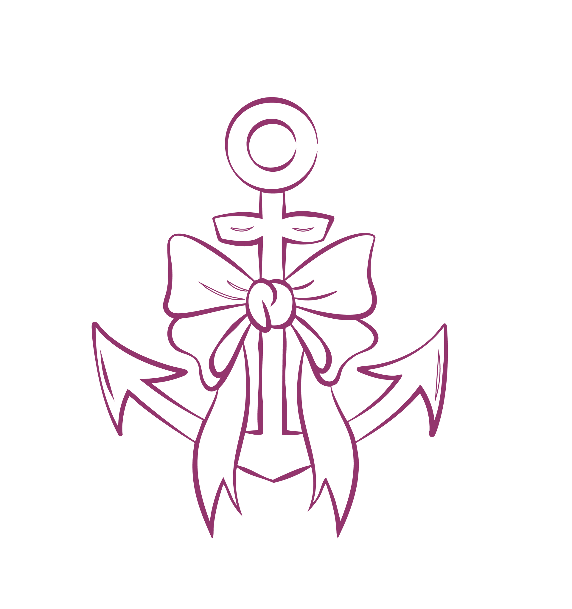 Purple anchor with a bow.