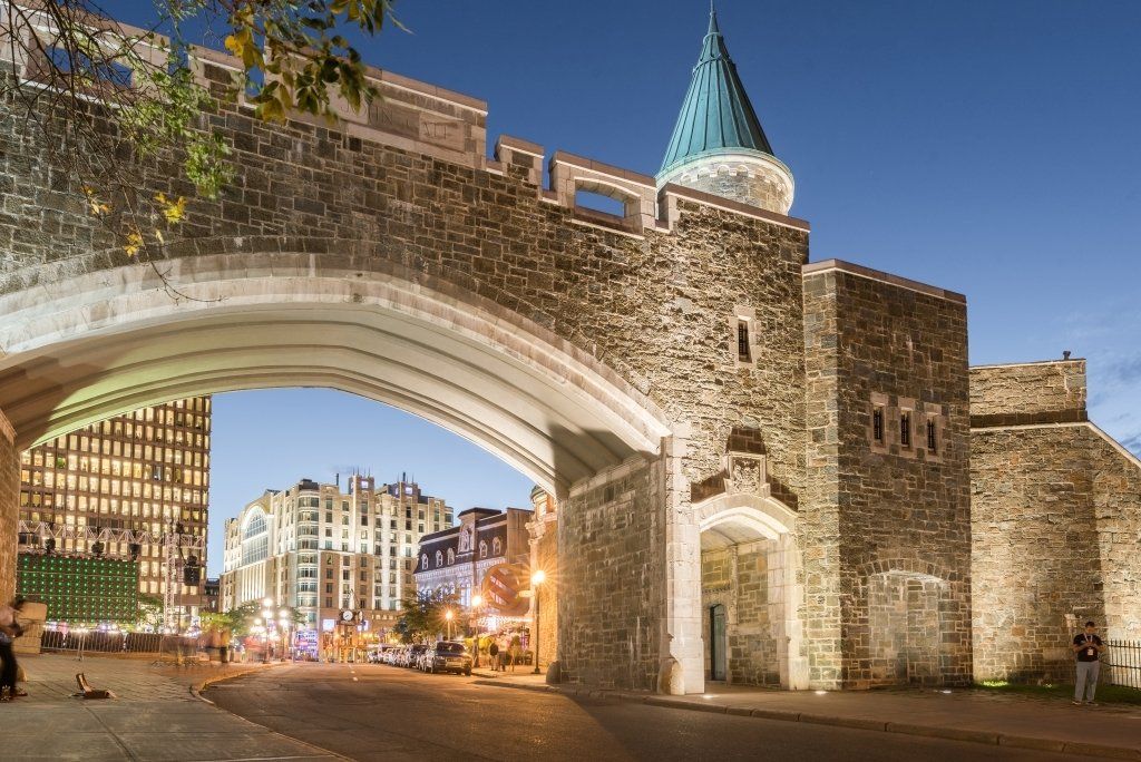 Old Quebec City fortified gate