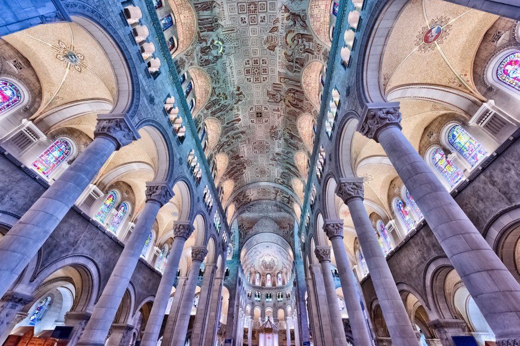 Inside Sainte-Anne Beaupre basilica