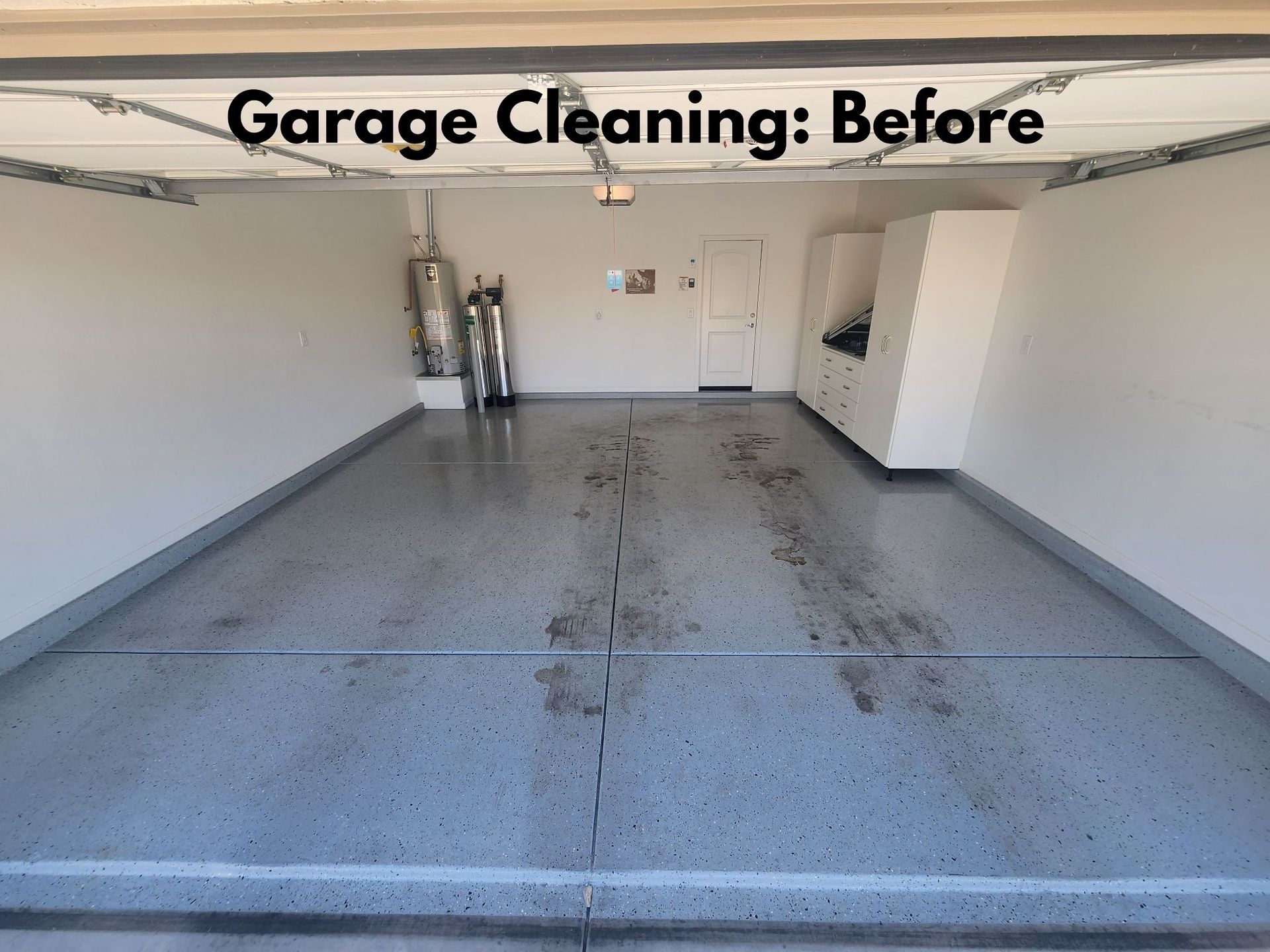 Garage Cleaning Before — Tucson, AZ — MJ's Pressure Washing