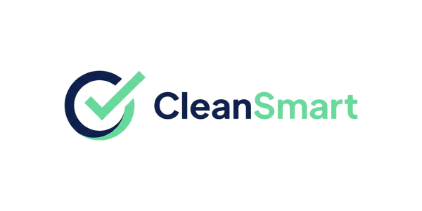 Logo with a green checkmark inside a circle with