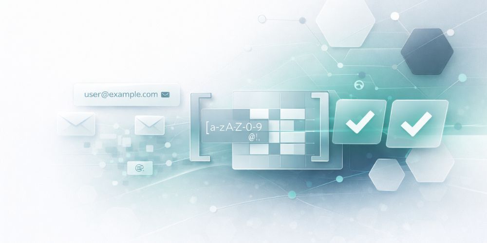 Abstract graphic with check marks and hexagonal shapes, representing data verification or completion.