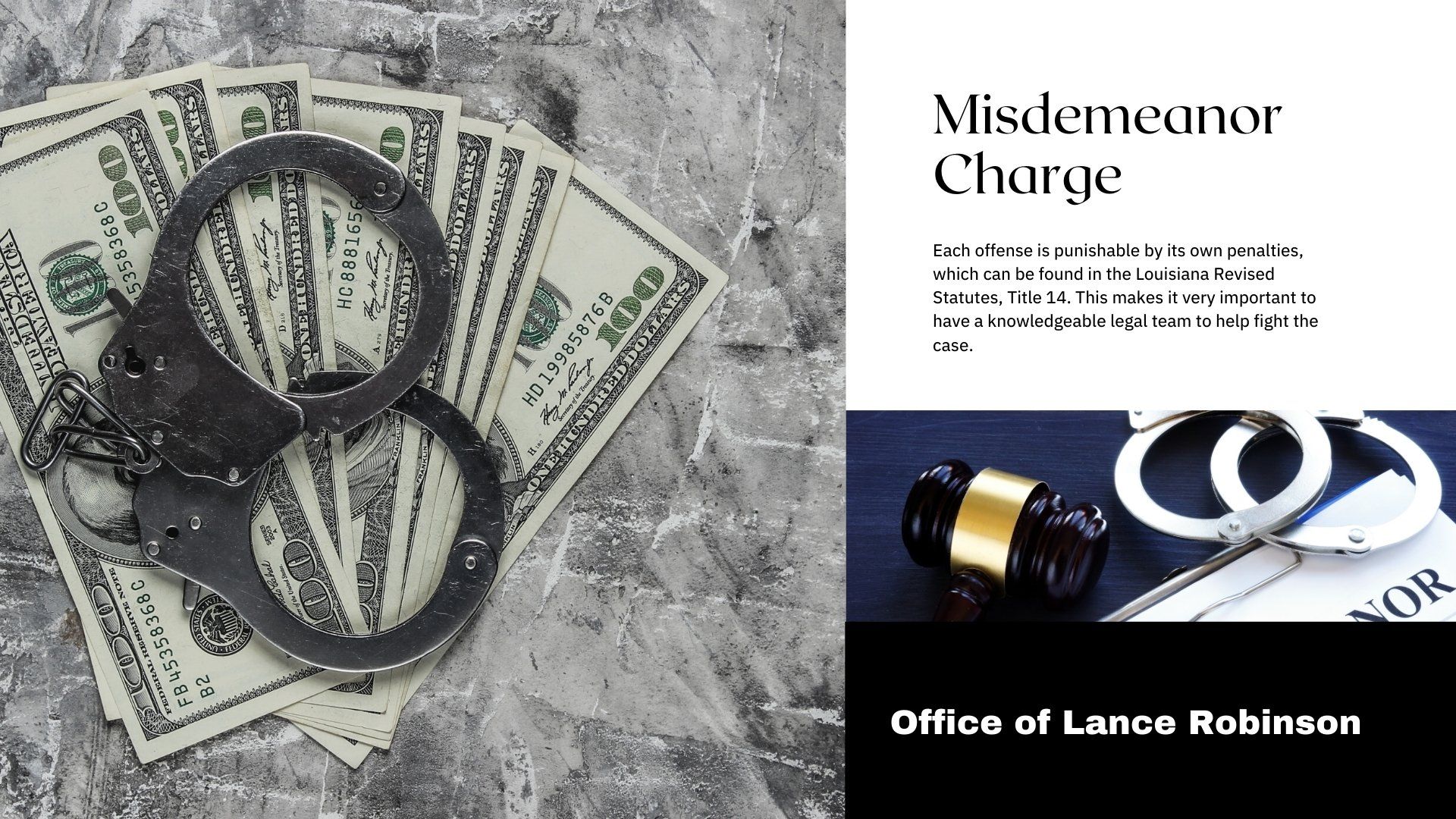 misdemeanor charge office of lance robinson