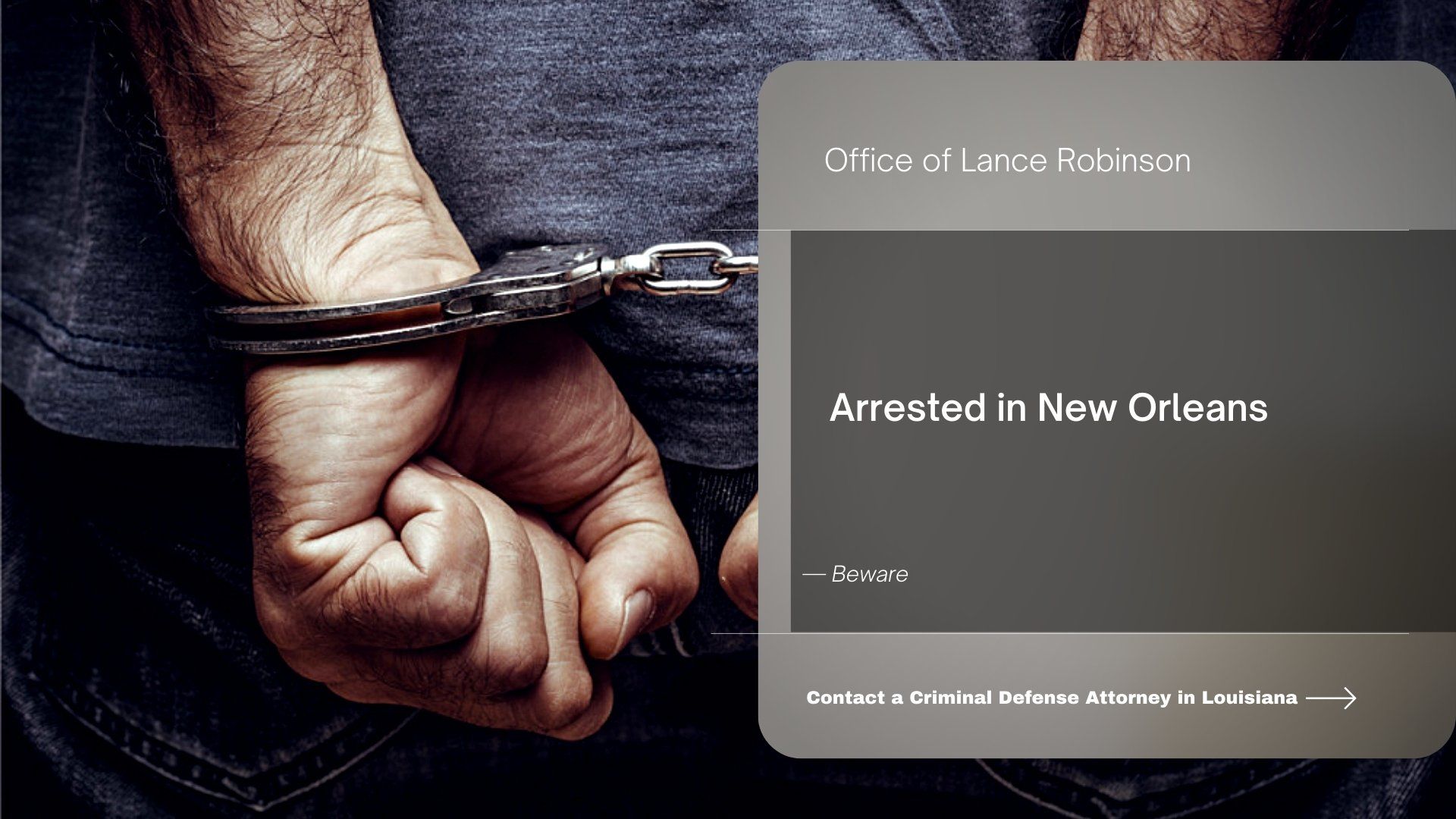 arrested in new orleans office of lance robinson