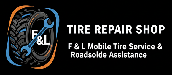 Logo with tire, wrench, and text