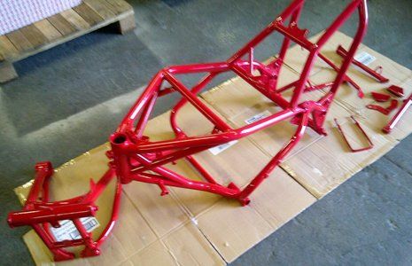 red paint on frame