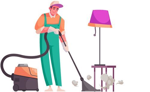 Animation of floor cleaning services