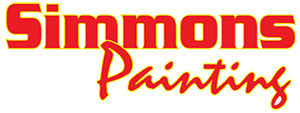 Simmons Painting logo in red and orange text.