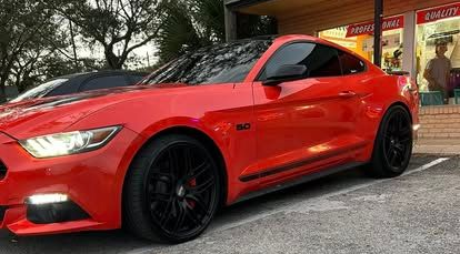 red wrap with black tinted windows 