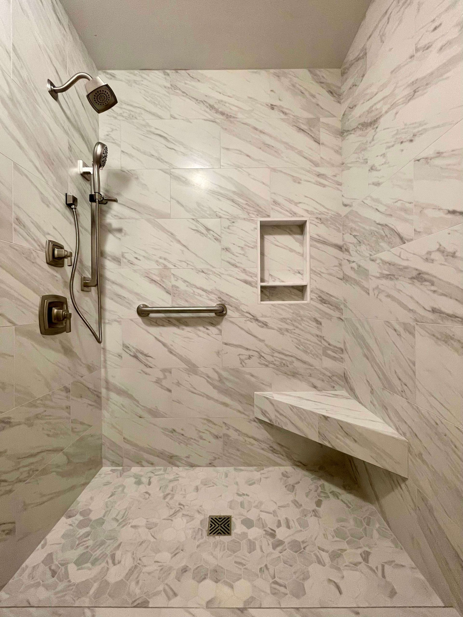 luxury bathroom remodeling, handicap accessible shower installation, shower tiling in midlothian