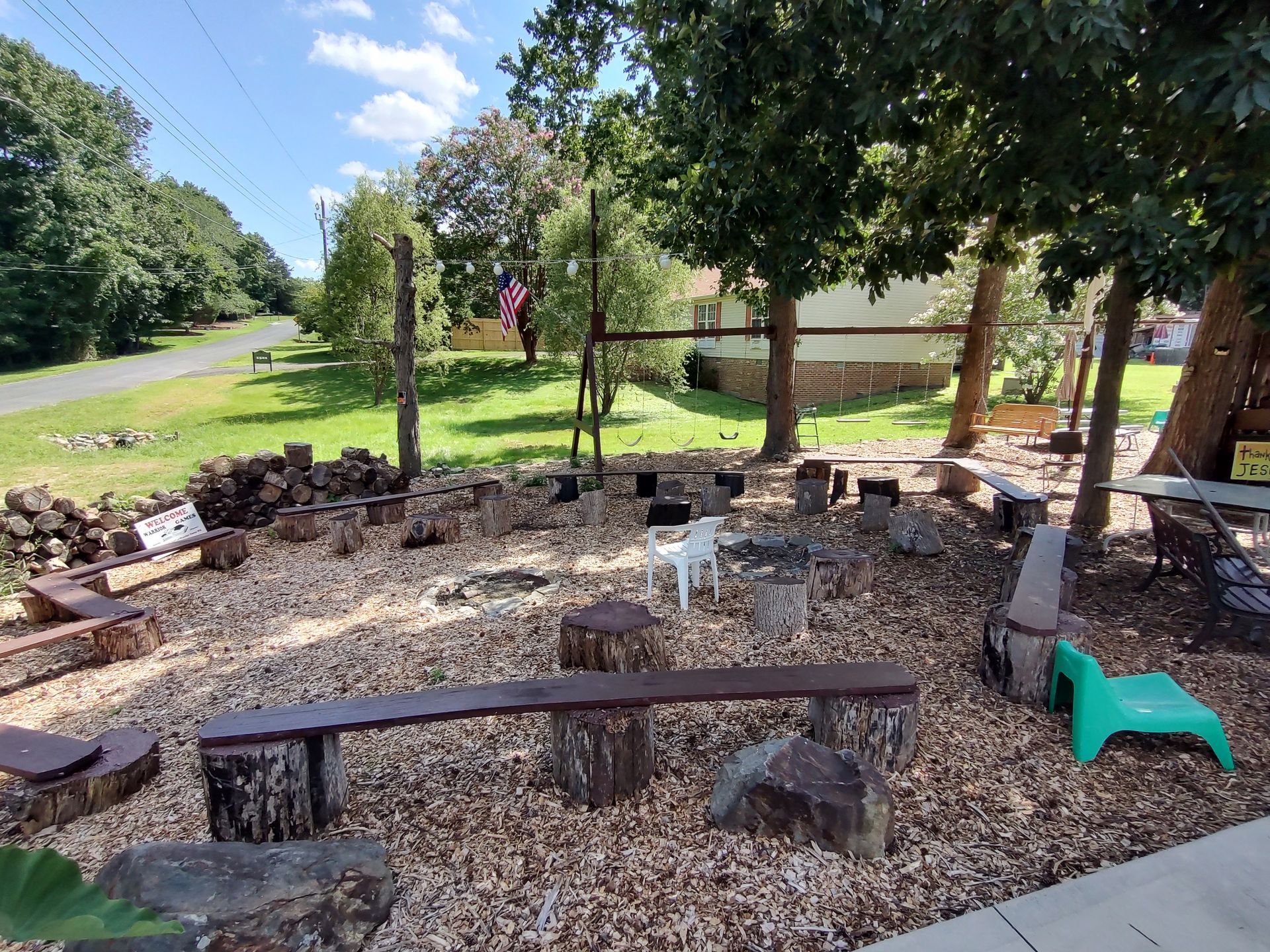 additional fire pits swing sets benches for family gatherings